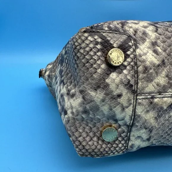 441. Michael Kors Riley Snakeskin Handbag - Picture 8 of 14